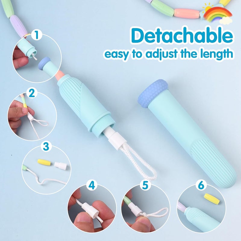 Ace one Beaded Jump Rope 1 Pack/2 Pack, Segmented Skipping Rope for Kids Adults, Adjustable Tangle-Free Toddler Jumping Rope for Fitness Exercise Training - Image 3